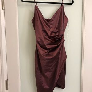 Asymmetrical maroon dress
